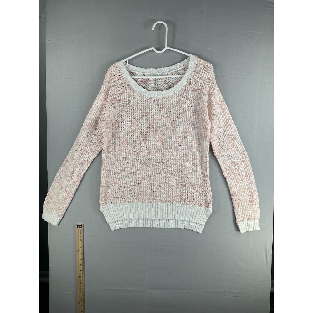 Lauren Conrad‎ LC Women's Open Knit Sweater Cream Pink Size M